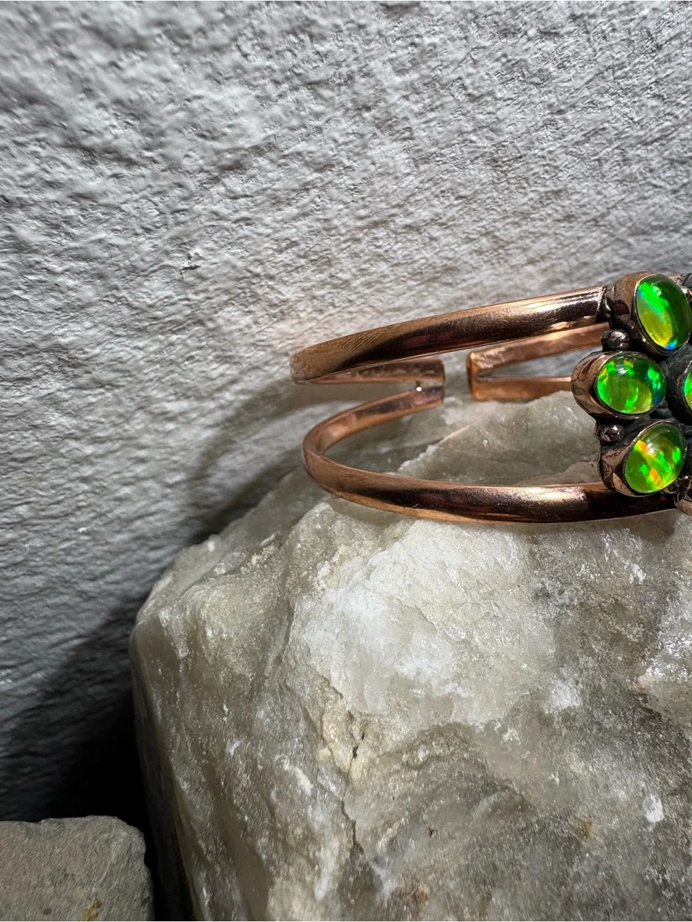 Aurora Opal Flower Copper bracelet